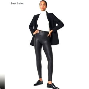 Spanx faux leather legging black large NWOT